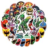 AUCEKO Mighty Morphin Power Rangers Vinyl Sticker Pack, 50pcs Waterproof Reusable Decal for Laptop, Water Bottle, Skateboard, Bicycle, Car, Luggage, Multicolor