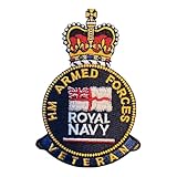 Royal Navy Veteran HM Armed Forces crest on patch iron or sew on patch