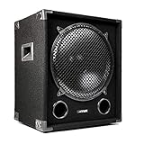 MAX MAX15SUB 15 Inch Passive DJ Subwoofer 1200W Professional Bass Speaker with Deep Resonance-Free Bass, Rugged Cabinet, Carpet Covering and Built-In Tophat Mount