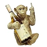 Darthome Wine Holder Gold Up Yours Monkey Resin Single Bottle Storage Novelty Ornament