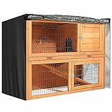 BUNNY BUSINESS Universal Double Hutch Cover, Moisture Resistant Rabbit Hutch Cover 420D,BROWN