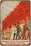 Ussr For Piece And Friendship Of All Nations Against War Russian Soviet Communist Socialism Constructivism Poster Novelty Tin Sign Metal Poster Wall Funny Man Cave Cool Wall DoorMetal Sign 8X12 Inches