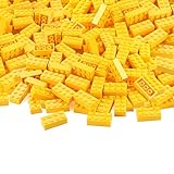 320 Pieces 2x4 Yellow Bricks Building Blocks Creative Play Set Classic Basic Parts Toy Accessories Combine with 3001 Major Brick Brands (Yellow)
