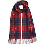 Clans of Scotland - 100% Pure Lambswool Scottish Clan Tartan Scarf - 100% Wool - Pure Wool Tartan Scarf - In Various Tartans - Perfect for Men and Women - 12x60 Inches - Fraser Red