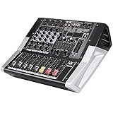 4 Channel Mixer and Amplifier Sounds Mixing Board, Pa Mixers Music 4Ohm 2 * 300W Powered Mixer Amplifier Dj Mixers Audio Mixer Usb with 99 Kinds of DPS Digital Effects