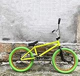 MU Adult Stunt Action BMX Bike, Freestyle BMX Bicycle Suitable for Beginner-Level to Advanced Riders Steel Frame Street BMX Bikes 20-Inch,B