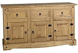 Corona 3 Door 3 Drawer Large Sideboard Light Fiesta Wax