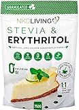 NKD Living Stevia & Erythritol (1:1) Same Sweetness as Sugar, Natural Zero Calorie Sugar Replacement 750g