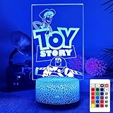 NaiTerpol 3D Illusion Lamp Toy Cool Night Light，Story Style Night Light Decorations,Dimmable 16 Colors Smart Touch with Remote Control with Illuminated Crackle Base [Energy Class A] [Energy Class A]