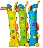 Unibos | Kids Golf Caddy Set | With Balls and Clubs | Kids Outdoor Game | Garden Toy | Junior Golf Caddy Set |Plastic Toy Cart Caddy | Family Beach Game | Multicolour