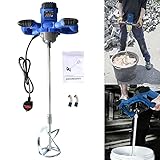 Electric Paddle Mixer to Mix Motar, Plaster, Cement, Concrete, Paint, Resin, Adhesives - 2600W, Portable Drill Mixer, M14 Mixing Rod, 120mm Diameter Stirrer, Adjustable 6 Speed