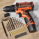 Cordless Drill, 12V Electric Screwdrivers Cordless, Rechargeable Power Mini Combi Drill and Screwdriver Set, 3/8" Keyless Chuck, 42Pcs Accessories, 2000mAh Battery Small Hand Drills Driver DIY Tools
