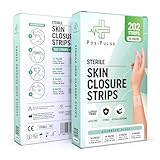 Posi Pulse Sterile Skin Wound Closure Strips. 202 Strips in 44 Packs - Improved Healing, Reinforced Design, Latex-Free, Adhesive Backed, for Lacerations, Incisions, Sutures, 3x75,6x38,6x75,12x100mm
