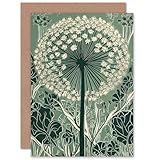 Artery8 Single Allium Flower Wildflower Spring Bloom Nature for Him or Her Man Woman Birthday Thank You Congratulations Blank Art Greeting Card