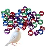 Naisfei 20 Pcs Aluminum Split Bird Leg Rings for Pigeons, Parrots, Peonies, Doves & More - Multicolor, Size 6mm