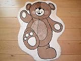 Dancing Bear Non Slip Machine Washable Sheepskin Style Kids Rug. Size 93cm x 79cm