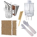 ZffXH Beekeeping Smoker and Tools Kit,tiny Bee Smoker,beehive Smoker,bee Brush,Beekeeping Equipment Tool Set for Professional and Beginner Beekeepers