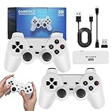 Video Game Console, 80s 90s Games Consoles with Integrated 64GB Card, 3D 9000 Games, Classic Super 2.4G Wireless USB Plug and Play TV Stick with 2 4k Game Controllers