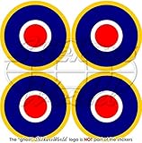 RAF British Royal Airforce Type C1 Aircraft Roundels 2" (50mm) Vinyl Stickers, Decals x4