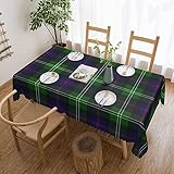 FWJZDSP Rectangle Table Cloth, Sutherland Tartan Blue Green Plaid Resistant Washable Tablecloth Decorative Table Cover for Dining, Indoor and Outdoor