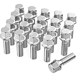 GAsupply 20pcs Tapered Seat Alloy Wheel Bolts | M12x1.5, 28mm Thread, 17mm Hex | Replacement Bolt Kit for Most BMW (Chrome)