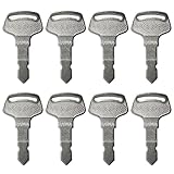 8 Pcs 15248-63700 Ignition Keys, Keys Replacement Car Assessories Parts for Kubota B Series Tractors, for New Holland, for Case IH