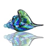 HDCRYSTALGIFTS Large Glass Shell Sculpture Centerpiece Ornament, Hand Blown Glass Sea Conch Figurine Paperweight For Living Room
