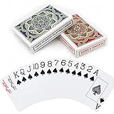 2 Pack Plastic Playing Cards Waterproof Playing Cards Giant Large Print Pack of Cards for Adults Seniors Decks of Poker Cards Set for Fun Family Card Game Party Pool Beach Travel