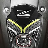 labelbike - 3D Sticker Motorcycle Ignition Key Zone Decoration and Protection in Resin Compatible with Kawasaki Z900 2018-2024 - Color Carbon Gray Green