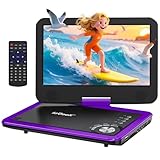 ieGeek 12.5" Portable DVD Player with 10.5" HD Swivel Screen, 5 Hrs Battery, Car Travel DVD Players for Kids & Elderly, Region Free, Support Sync TV/USB/SD Card/Earphone/Multiple Disc Formats, Purple