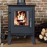 NRG Modern Multifuel Stove 5KW Defra Eco Design Stoves Cast Iron Fireplace High Efficiency Portable
