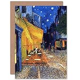 Wee Blue Coo Vincent Van Gogh Cafe Terrace Place Du Forum Arles 1888 Sealed Greeting Card Plus Envelope Blank inside