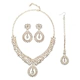 MAIGO Indian Jewellery Set - Gold Necklace, Head Jewellery, Women's Bridal Set