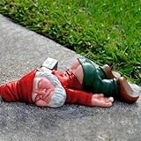 SXFENG Garden Gnome, Garden Ornaments Outdoor, Garden Gnome Statue Naughty Garden Gnome Funny Gnome, Indoor or Outdoor Garden Decorations Funny Resin Statues (Red)