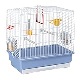 Ferplast Bird Cage Rekord 2 Cage for Birds, Canaries, Budgies, Finches, Metal, Accessories included Rotating Feeder Perches, 39 x 25 x h 41 cm