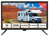 TV 22 inch IPS HD 1080P Screen,Small tv with Freeview Receiver,12 volt TV Built Digital T2 Tuner,USB,HDMI/RCA/VGA inputs,Suitable for Bedroom Caravan