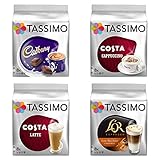 Tassimo Costa Cappuccino + Cadbury + Costa Latte + L'Or Latte Macchiato Caramel x 4 Favourite Packs, Total 56 Discs