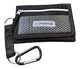 Lorenz Mens Slim Canvas Sports Wallet with Belt Hook - Black