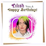 Printperfect Birthday Cards For Women or Girls, Daughter, Sister Greetings Card Birthday Cards For Her - Billie Eilish