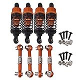 Mxfans Orange Aluminum Alloy Front/Rear Servo Link & Shock Absorber Upgrade for HPI RS4 SPORT3 RC1:10 On Road Racing Car Pack of 4