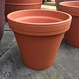 Weston Mill Pottery [F24] Large Terracotta Plant Pots (Pack of 3) 24cm diameter x 21cm high