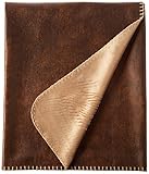 Terry Town DP1718-BROWN-1 Rustic Ranch Throw w/Bonded Beige Mink, Brown