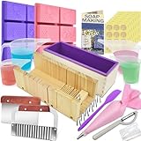 Artcome Soap Making Kit - Complete DIY Soap Making Supplies with 42oz Silicone Loaf Mold, Wooden Cutting Tools, Honeycomb Molds, Measuring Cups & More for Crafting Handmade Soaps - Ideal for Gift
