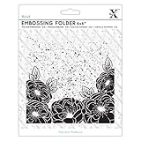 Xcut 6x6" Craft Embossing Folder Full Bloom Roses Design, For Card Making, Decoration, Scrapbooking, Stamping, Suitable With Most Cutting Machines, Craft Supplies For Birthday, Christmas, Wedding