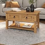 Corona Coffee Table 2 Drawer Mexican Solid Pine Wood Occasional