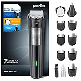 Beard Trimmer Hair Clippers Men, Nose & Ear Trimmer, 9-in-1 Body Groomer Men Kit, Cordless Rechargeable Hair Clippers with 7 Limit Combs, Stainless Steel Blades, 100% Waterproof Extra Long Life