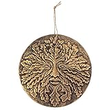 Something Different Wholesale Stunning Copper-Finished Circular Terracotta Plaque - 20cm x 20.5cm (1 Pc) - Man of the Woods Design - Perfect for Indoor & Outdoor Display