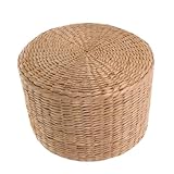 Toddmomy Round Boho Stool Woven Footstool Changing Shoe Stool Rattan Foot Rest for Bedroom Living Room Floor Chair Seat