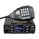 Retevis RT95 Ham Radio Transceiver,Dual Band Transceiver,Rotatable LCD Dual Display, 200 Channels, 5W/ 15W/ 25W, CTCSS/DCS,Mini Mobile Transceivers with DTMF Microphone
