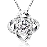 B.Catcher Women Necklaces Sterling Silver, 925 Sterling Silver Birthday Necklace, 5A Cubic Zirconia Pendant Gemini Necklace, for Wife, Mom, Girlfriend, Daughter, Friend - Gift Box, 45cm Chai